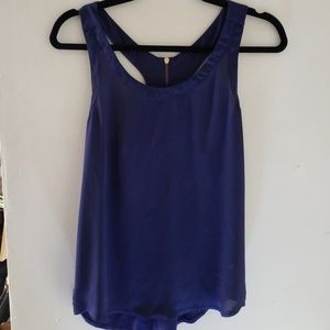 Express Blue Racerback Zipper Tank